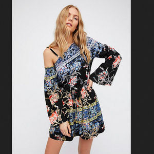 Free People one shoulder tunic/mini dress floral